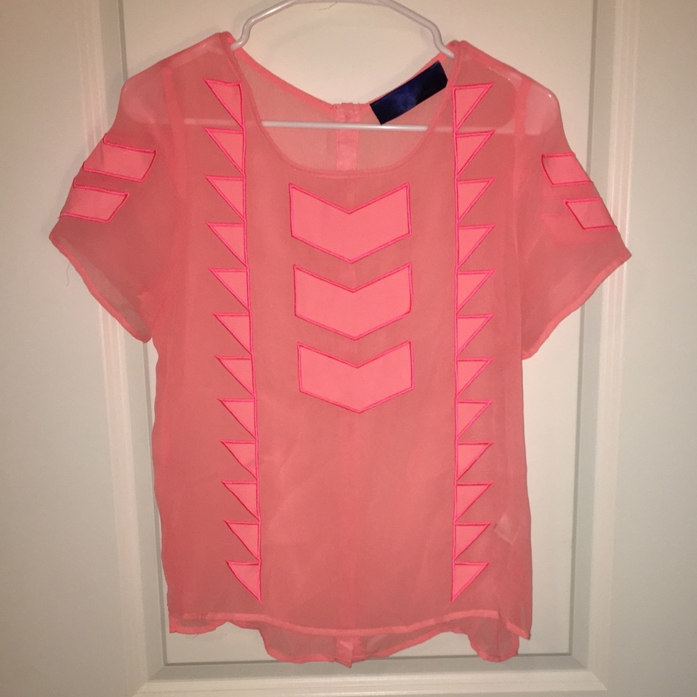 Pink short sleeve blouse
